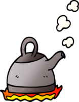 cartoon doodle kettle on stove png