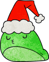 hand drawn christmas textured cartoon of kawaii slug png