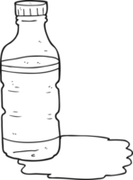 drawn black and white cartoon water bottle png