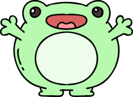 cartoon of a cute happy frog png