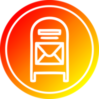 Mail Box kreisförmig Symbol mit warm Gradient Fertig png