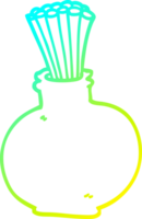 cold gradient line drawing of a cartoon jar of sticks png