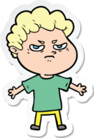 sticker of a cartoon angry man png