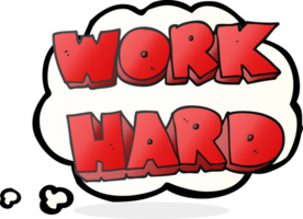 drawn thought bubble cartoon work hard symbol png