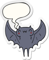 cartoon bat with speech bubble sticker png