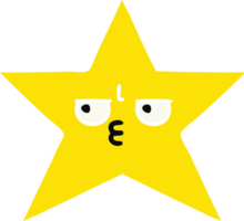 flat color retro cartoon of a gold star png