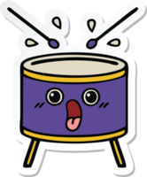 sticker of a cute cartoon drum png