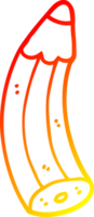 warm gradient line drawing of a cartoon pencil png