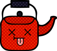 comic book style cartoon of a kettle png