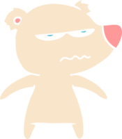angry bear flat color style cartoon png