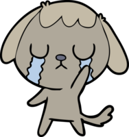 lindo perro de dibujos animados llorando png