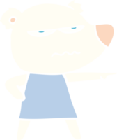 flat color style cartoon angry bear polar girl pointing png