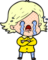 cartoon woman crying png