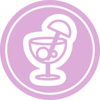 cocktail med paraply cirkulär ikon symbol png