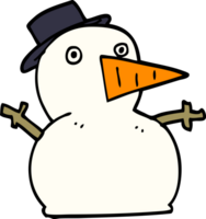 dessin animé doodle bonhomme de neige drôle png