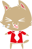 vlak kleur stijl tekenfilm kat vervelend overhemd sissen png