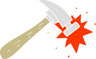 flat color illustration of hammer png