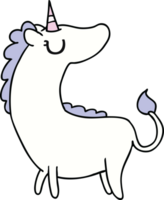 drawn cartoon of cute kawaii unicorn png