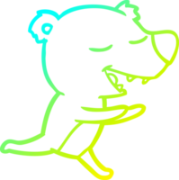 freddo pendenza linea disegno di un' cartone animato orso png