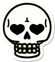 sticker of tattoo in traditional style of a skull png