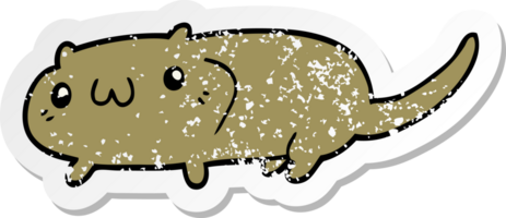 pegatina angustiada de un gato de dibujos animados png