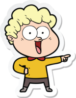 sticker of a cartoon happy man png