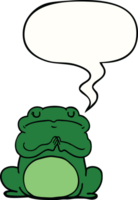 dessin animé arrogant grenouille avec discours bulle png