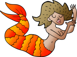 tecknad doodle kvinna sjöjungfru png