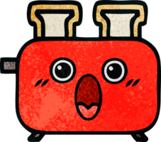 retro Grunge Textur Karikatur von ein von ein Toaster png