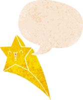 desenho animado tiroteio Estrela com discurso bolha dentro grunge angustiado retro texturizado estilo png