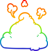 regenboog helling lijn tekening van een tekenfilm achterschip png