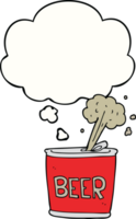 cartoon beer can with thought bubble png