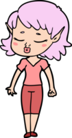 pretty cartoon elf girl png