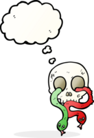 cartoon skull with snakes with thought bubble png