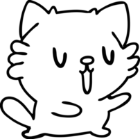 doodle de linha de um gatinho de estimação fofo png