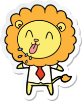 sticker of a happy cartoon lion png