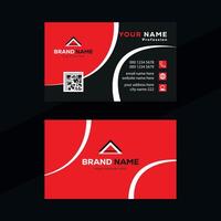 Professional business card design with red and black color vector