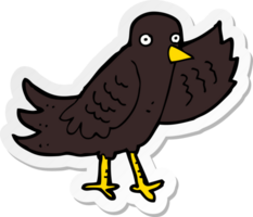 sticker of a cartoon waving bird png