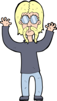 cartoon hippie man waving arms png