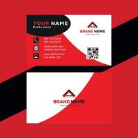 Professional business card design with red and black color vector