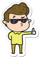 sticker of a cartoon cool guy png