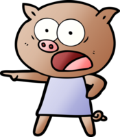 Cartoon-Schwein schreit png