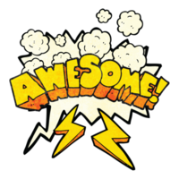 drawn texture speech bubble cartoon word awesome png