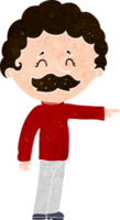 homem dos desenhos animados com bigode apontando png