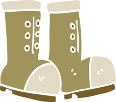 flat color illustration cartoon work boots png