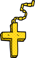 cartoon doodle gold crucifix png