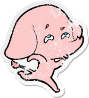 verontruste sticker van een cartoonolifant die zich herinnert png