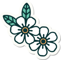 adesivo de tatuagem em estilo tradicional de uma flor png