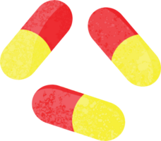 Flat colour illustration of some medical pills png