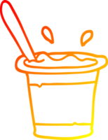 warm gradient line drawing of a cartoon yogurt png